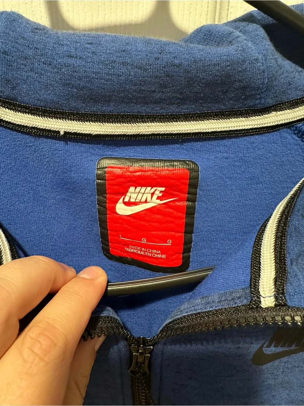 Nike OG Tech Fleece Windrunner Full Zip Hoodie Jacket Heather Blue Men's L